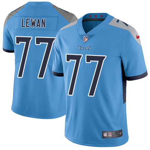 Nike Titans #77 Taylor Lewan Light Blue Team Color Youth Stitched NFL Vapor Untouchable Limited Jersey - Click Image to Close